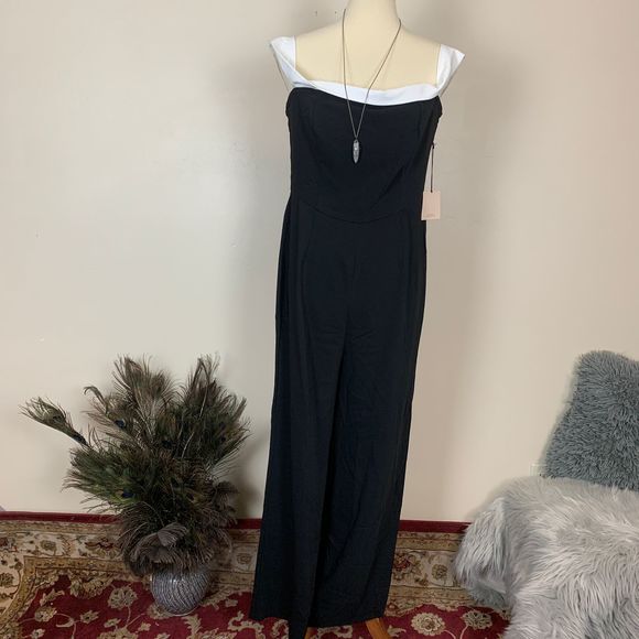 superdown Camilla Color Block Jumpsuit Black - Picture 2 of 7